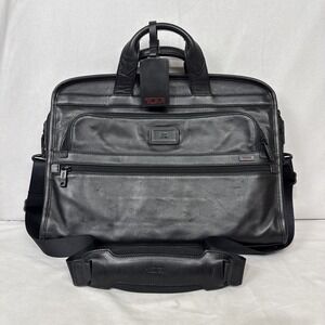 TUMI Briefcase Leather Black Laptop Bag Business Travel‎ Computer 96111DH